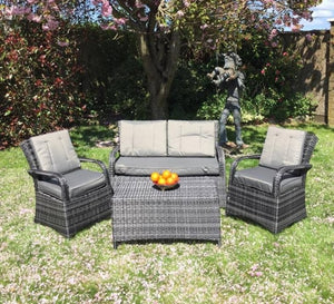 Garden Set 4 Piece Rattan Sofa Set