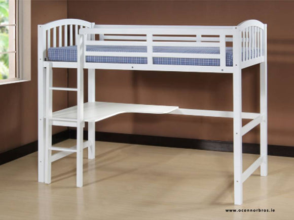 Study Bunk Bed White With Mattress
