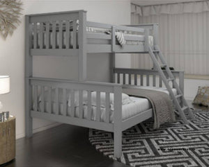 Triple Bunk Bed | Grey | With Two Mattresses